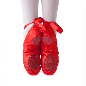 Girl's Ballet Slippers Ballerina Gymnastic Flats with Ribbons