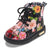 Kids Waterproof Floral Ankle Boots Zipper Walking Martin Shoes