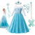 Princess Elsa Costume Frozen Princess Party Dress Snow Queen Cosplay