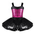 Kids Girls Ballet Leotard Tutu Dress Reflective Dancewear Gymnastics Leotard Dress Dancing Ballerina Lyrical Dance Costumes