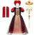 Queen of Heart Costume for Little Girls Alice' Fancy Wonderland Red Queen Cosplay Dress up Kid Christmas Party Ball Gown Clothes