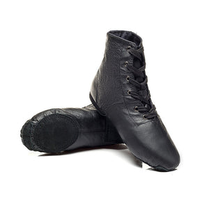 Leather Women's Girl's Lace-up Jazz Dance Boots