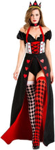 Women's Red Queen Dress Wonderland Halloween Costume for Women