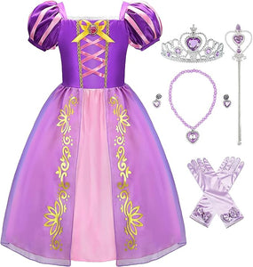 Rapunzel Dress for Girls Halloween Costume Princess Dress Up