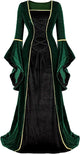 Womens Retro Halloween Costume Renaissance Medieval Dress Velvet Queen Dress