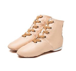 Leather Women's Girl's Lace-up Jazz Dance Boots