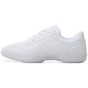 Youth Girls White Cheerleading Dancing Shoes Athletic Training Tennis Walking Lightweight Competition Cheer Sneakers