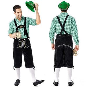 German Oktoberfest Costumes for Men Traditional Bavarian Beer Male Shirt Rompers Shorts Set Cosplay Halloween Festival Party Outfit