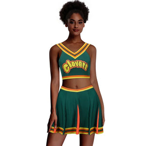 Women Cheerleader Uniform Cheerleading Outfits Fancy Ball Dress Tank Top Mini Skirt for Girls