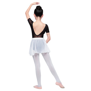Classic Girl Short Sleeve Leotard Black Gymnastics Ballet Dance Bodysuit
