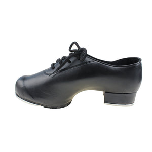 Black Lace up Tap Jazz Shoes for Adult Leather Dance Shoes for Men