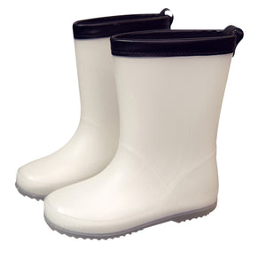 Kids Waterproof Rain Boots Lightweight White Rainboots for Toddler/Little Kid/Big Kid