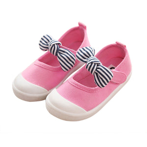 Girl's Canvas Flats Princess Bowknot Shoes(Toddler/Little Kid/Big Kid)