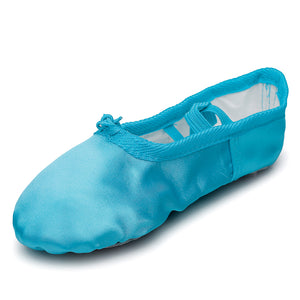 Kid Girl's Satin Practice Ballet Slipper Yoga Shoe