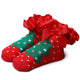Baby Girl Christmas Tree Socks Ruffled Bow knot Red