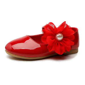 Girls Ballerina School Flower Flat Shoes (Toddler/Little Kid/Big Kid)