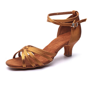 Latin Dance Shoes for Women Satin Indoor Ballroom Shoes