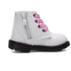Girl's Lace-Up Ankle Boots, Waterproof Side Zipper Rain Shoes