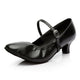 Women's 1.8" 2.7'' Heel Leather Black Latin Social Shoes