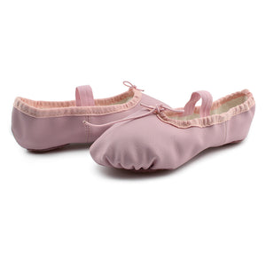 Leather Dance Performa Shoes for Kids Girls Ballet Gymnastic Flats