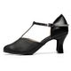 Women's Black Leather 2.75" Heel Latin Social Dance Shoes