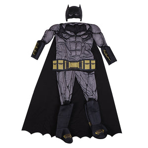 Boys Muscle Batman Costume Child DC Movie Cosplay Superhero Halloween Costume