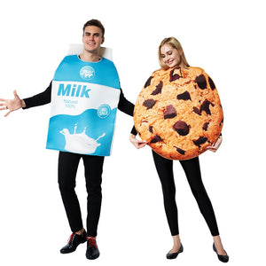 Adult Cookies  Milk Costume Halloween Costume For Couple Men Milk Costume Women Cookies Cosplay