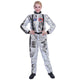 Halloween Costume Women Spaceman Costume Adult Astronaut Cosplay Silver Long Sleeve Jumpsuit