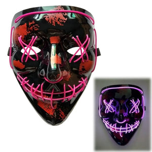 Halloween LED Mask Purge Masks Election Mascara Costume DJ Party Light Up Masks Glow In Dark 10 Colors To Choose