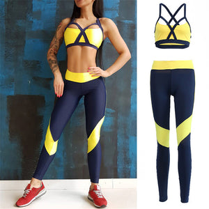 Women Tracksuit Sport Suit Yoga Set Fitness Gym Woman Sportswear Workout Kit Sports Bra Leggings Female Clothing Yellow