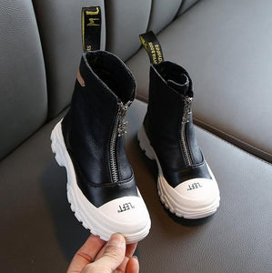 Children's Shoes Boys Girls Leather  Martin boots Anti-kick Soft Ankle Boots