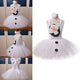 Snow Man Cosplay Costume Girls Olaf Princess Tutu Dress White Cartoon Frocks Kids Cool Role Play Clothing