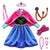 Princess Anna Party Supplies Cosplay Costume for Girls Carnival Kids Dress up Clothing Halloween Birthday Fancy Snow Queen Dress