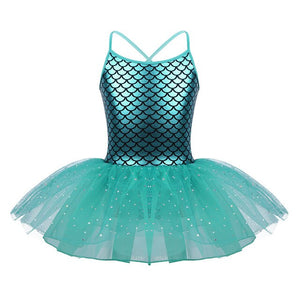 Girls Glitter Shiny Mermaid Cosplay Costume Child Halloween Princess Role-playing Fancy Costumes Kids Stage Dance Tulle Dress Up