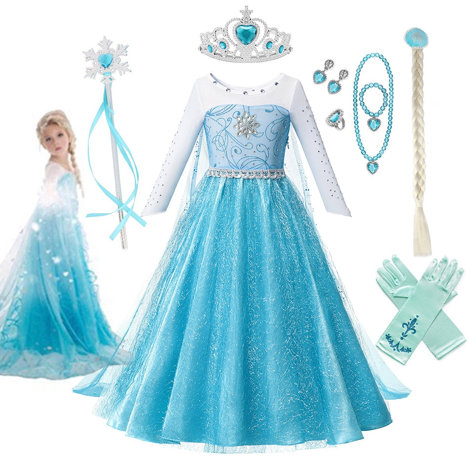 Princess Elsa Costume Frozen Princess Party Dress Snow Queen Cosplay – Chiximaxu Princess Elsa Costume Frozen Princess Party Dress Snow Queen Cosplay – Chiximaxu