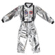 Silver Spaceman Jumpsuit Boys Astronaut Costume For Kids Halloween Cosplay Children Pilot Carnival Party Fancy Wear