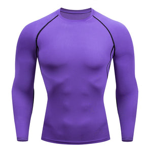 Men Running T Shirt Fitness Tight Long Sleeve Sport tshirt Training Jogging Shirts Gym Sportswear Quick Dry