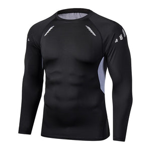 Men Running T Shirt Fitness Tight Long Sleeve Sport tshirt Training Jogging Shirts Gym Sportswear Quick Dry