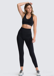 Seamless Workout Set Sport Leggings Top Set Yoga Outfits for Women Sportswear Athletic Clothes Gym Sets