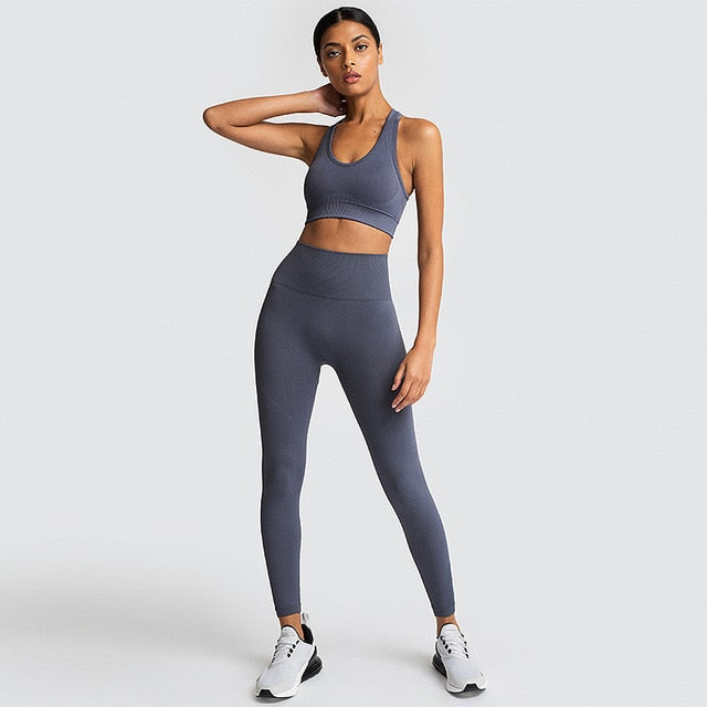 2022 Seamless Yoga Set Workout Clothes For Women Sport Set Gym Sets