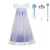 Princess Elsa Party Dress up for Girls Short Sleeve Shimmering Sequins Birthday Elsa Snow Queen Cosplay Kid Role Play Elsa Dress