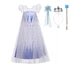 Princess Elsa Party Dress up for Girls Short Sleeve Shimmering Sequins Birthday Elsa Snow Queen Cosplay Kid Role Play Elsa Dress