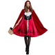 Little Red Riding Hood Costume Red Long Dress Cape Outfit For Women Halloween Party Fantasy Fancy Dress