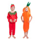 Cartoon Vegetable Cosplay Children Carrot Tomato Jumpsuit Halloween Group Costume for Kids Christmas Party Fancy Dress