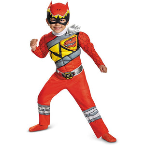 Red Power Dino Charge Boys Muscle Costume Party Costume for Boys