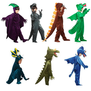 Kids Cosplay Costumes Animal Theme Dinosaur Jumpsuit Stegosaurus Horned dragon Triceratops T-rex Costume Party Disfraz