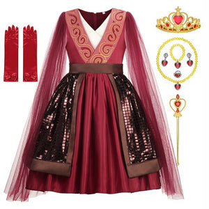 Princess Huamulan Armor Costume for Girls Movie Cosplay Chinese Warrior Mulan-Hua Dress up Child Halloween Party Ball Gown