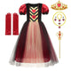 Queen of Heart Costume for Little Girls Alice' Fancy Wonderland Red Queen Cosplay Dress up Kid Christmas Party Ball Gown Clothes