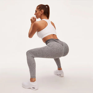 Grid Tights Yoga Pants Women Seamless High Waist Leggings Breathable Gym Fitness Push Up Clothing Girl Yoga Pant